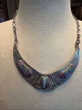 Calvin Begay Festoon with Charoite, Opal and Onyx, 16”